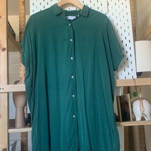 Everlane Green Silk Shirt Dress size 2